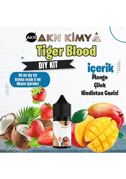 Tiger Blood Dıy Kit Mango Çilek Hindistan Cevizi Gıda Aroması %20 Oranda Aroma İçerir (Hazır Değildir )