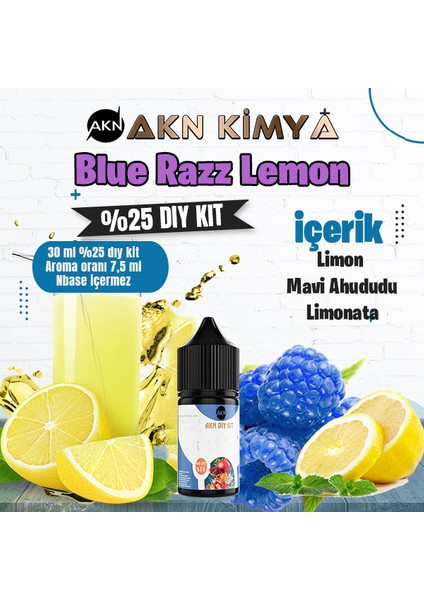 Blue Razz Lemonade Yoğun Dıy Kit Limon Ahududu Gıda Aroması %25 Oranda Aroma İçerir (Hazır Değildir )