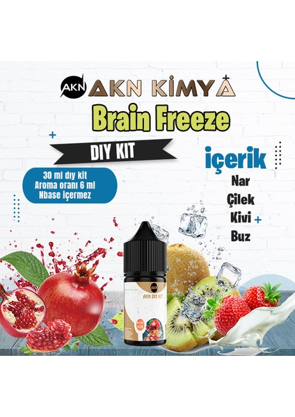 Brain Freeze Naked Dıy Kit Nar Çilek Kivi Buz Gıda Aroması %20 Oranda Aroma İçerir (Hazır Değildir )