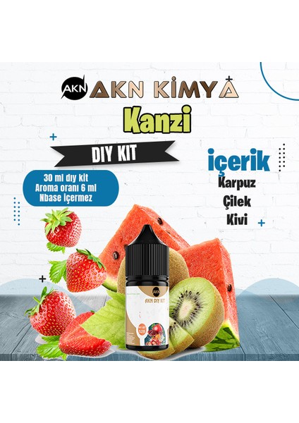Twelve Monkey Kanzi Dıy Kit Karpuz Çilek Kivi Gıda Aroması %20 Oranda Aroma İçerir (Hazır Değildir )