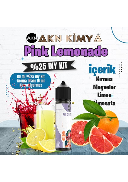 Pink Lemonade Yoğun Dıy Kit Kırmızı Meyveler Limon Gıda Aroması %25 Oranda Aroma İçerir (Hazır Değildir )