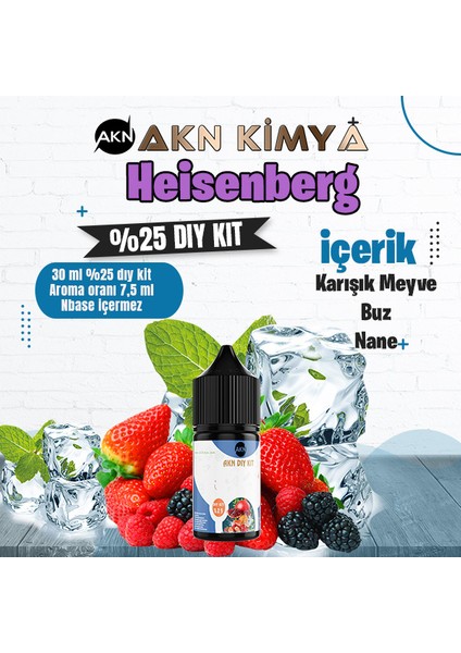 Heisenberg Yoğun Dıy Kit Karışık Meyve Buz Nane Gıda Aroması %25 Oranda Aroma İçerir (Hazır Değildir )
