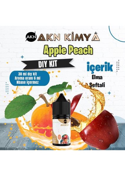 Apple Peach Dıy Kit Elma Şeftali Gıda Aroması %20 Oranda Aroma İçerir (Hazır Değildir )