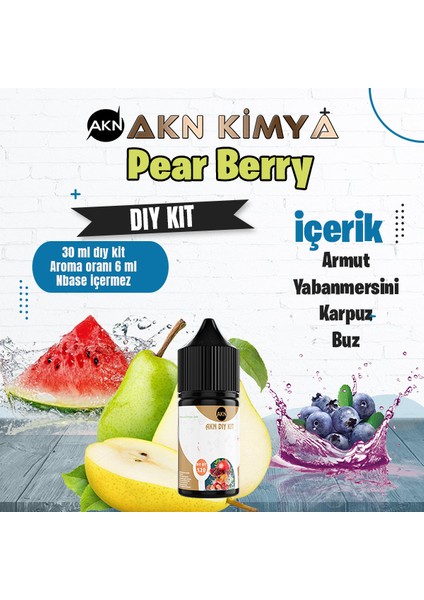 Pear Berry Dıy Kit Armut Yabanmersini Karpuz Buz Gıda Aroması %20 Oranda Aroma İçerir (Hazır Değildir )