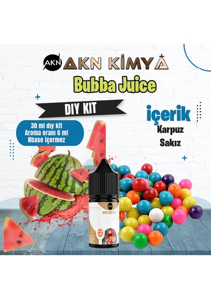 Bubba Juice Dıy Kit Karpuz Sakız Gıda Aroması %20 Oranda Aroma İçerir (Hazır Değildir )