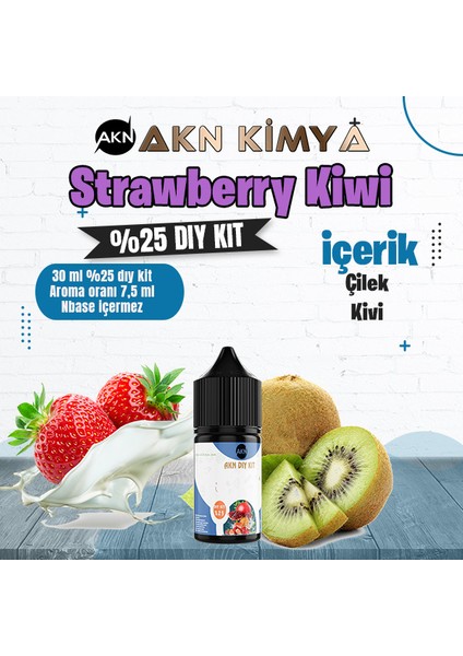 Strawberry Kiwi Yoğun Dıy Kit Çilek Kivi Gıda Aroması %25 Oranda Aroma İçerir (Hazır Değildir )