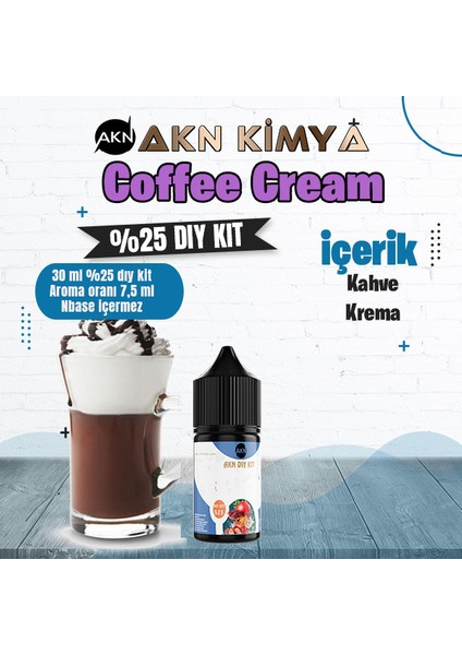 Coffee Cream Yoğun Dıy Kit Kahve Krema Gıda Aroması %25 Oranda Aroma İçerir (Hazır Değildir )