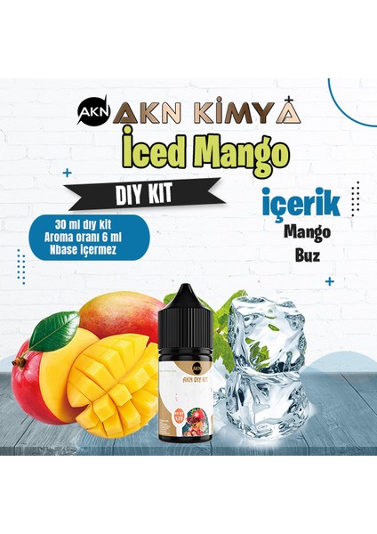 Iced Mango Dıy Kit Mango Buz Gıda Aroması %20 Oranda Aroma İçerir (Hazır Değildir )