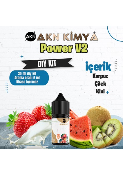 Power V2 Dıy Kit Karpuz Çilek Kivi Gıda Aroması %20 Oranda Aroma İçerir (Hazır Değildir )
