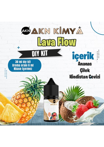 Lava Flow Naked Dıy Kit Çilek Ananas Hindistan Cevizi Gıda Aroması %20 Oranda Aroma İçerir (Hazır Değildir )
