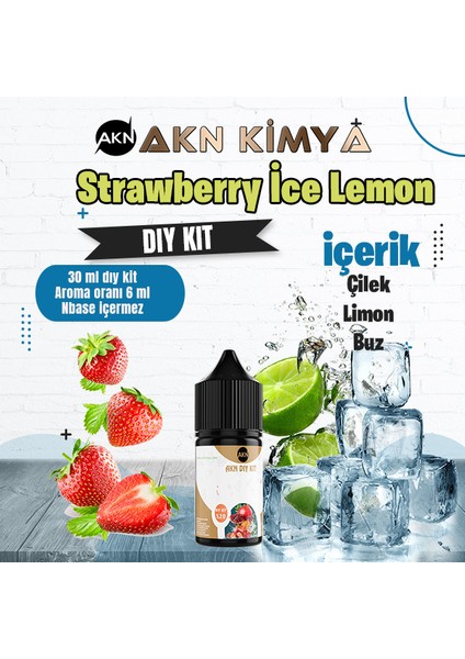 Strawberry Ice Lemon Dıy Kit Çilek Limon Buz Gıda Aroması %20 Oranda Aroma İçerir (Hazır Değildir )