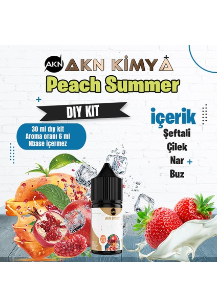 Peach Summer Dıy Kit Şeftali Çilek Nar Buz Gıda Aroması %20 Oranda Aroma İçerir (Hazır Değildir )