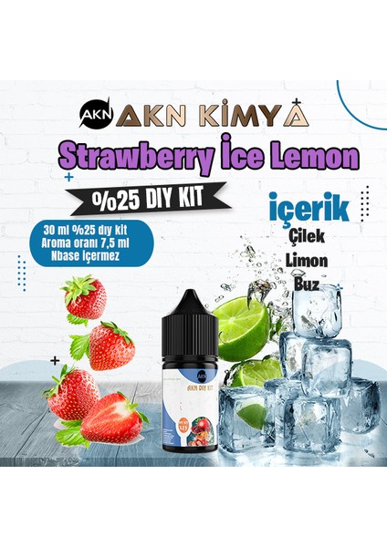 Strawberry Ice Lemon Yoğun Dıy Kit Çilek Limon Buz Gıda Aroması %25 Oranda Aroma İçerir (Hazır Değildir )