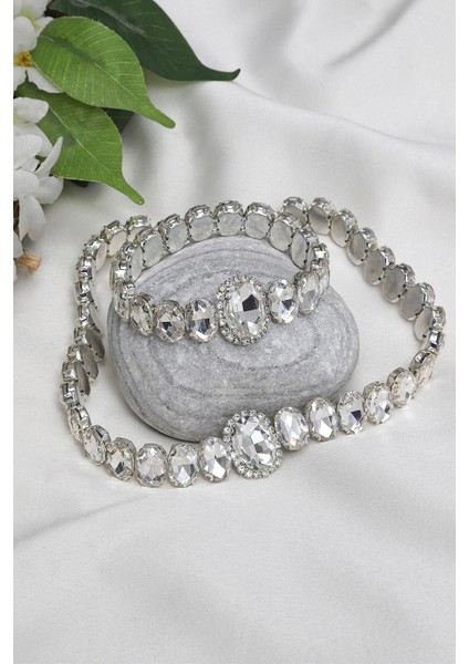 Taşlı Choker Kolye- Bileklik