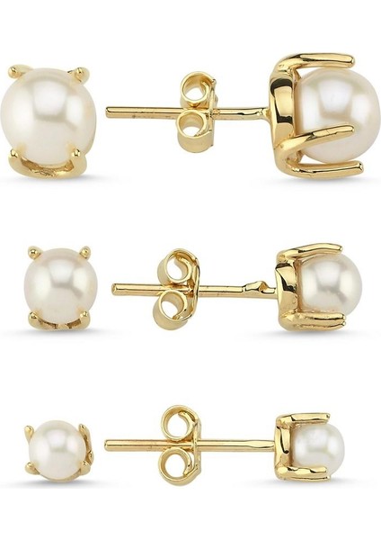 14 Ayar Altın 7 mm Doğal İncili Küpe indirimleri