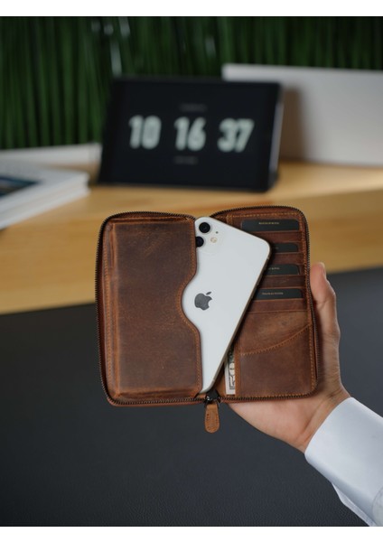 Leon Cüzdan Hakiki Deri Şık Tasarım Fermuarlı Model Hediye Seçeneği