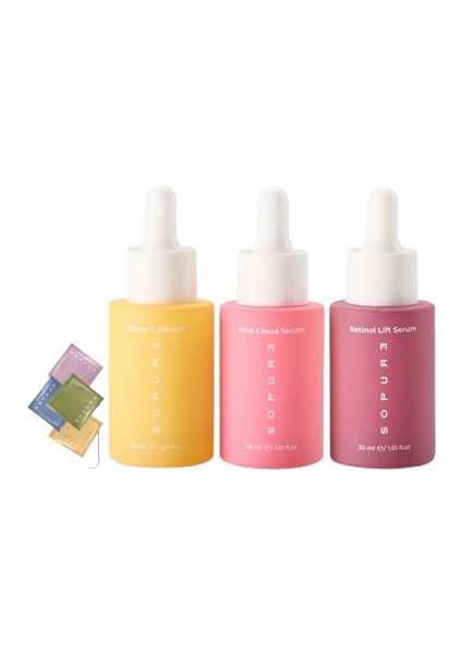 Üçlü Serum Seti (Glow C Serum+Pink Cloud Serum+Retinol Lift Serum) fiyatları