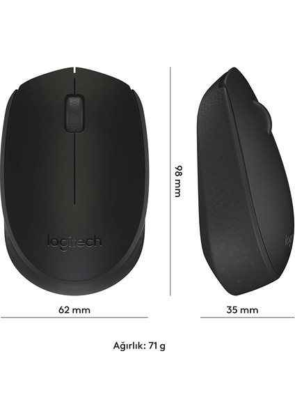 Logı M171 Kablosuz Mouse USB Sıyah