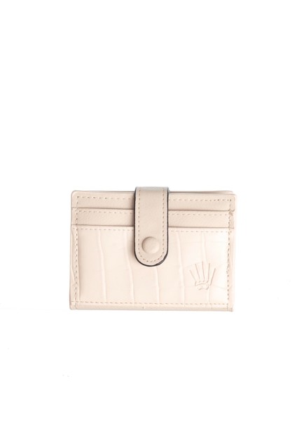 DESENLİ KREM KARTLIK 8 ADET KART BÖLMELİ ÇITÇIT KİLİT SİSTEMLİ TASARIM CÜZDAN MONTİ