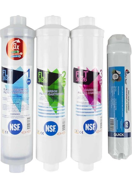 Su Arıtma Cihazı Filtresi Cruze Membranlı 80 Gpd Nsf Onaylı 8'lı Filtre Seti