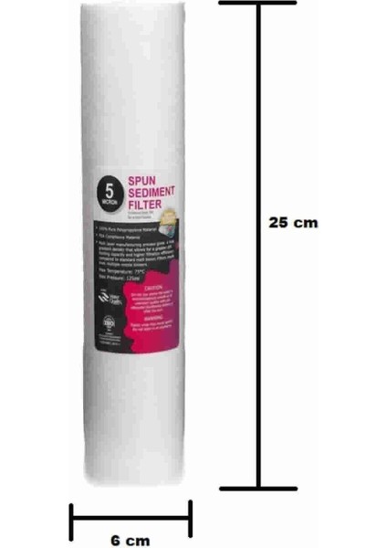 Su Arıtma Cihazı 5 Mikron Sediment Spun Filtre (10 Adet) fiyatları