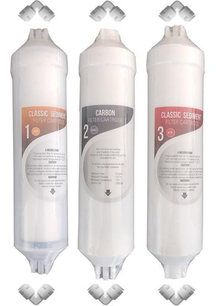Kapalı Kasa 12 Inç Su Arıtma Cihazı Filtresi Inline 6 Aylık Set