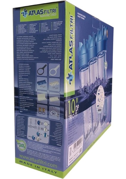 Atlas Filtri Atlas 10" Dp Trıo Housıng 3/4" Filtre Kabı Boş fırsatları