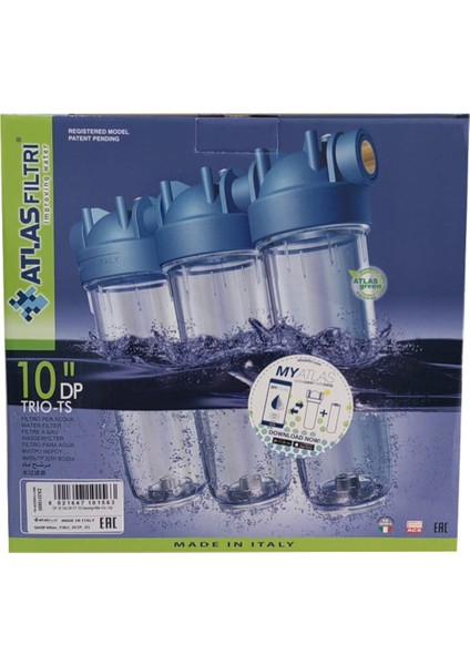 Atlas Filtri Atlas 10" Dp Trıo Housıng 3/4" Filtre Kabı Boş indirimleri