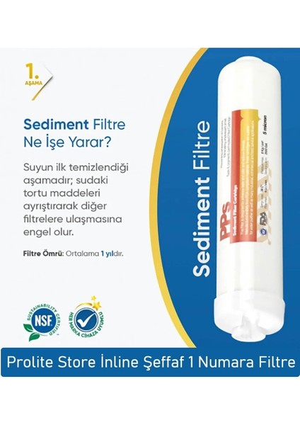 Kapalı Kasa Su Arıtma Cihazlarına Uyumlu 4'lü Inline Filtre Set