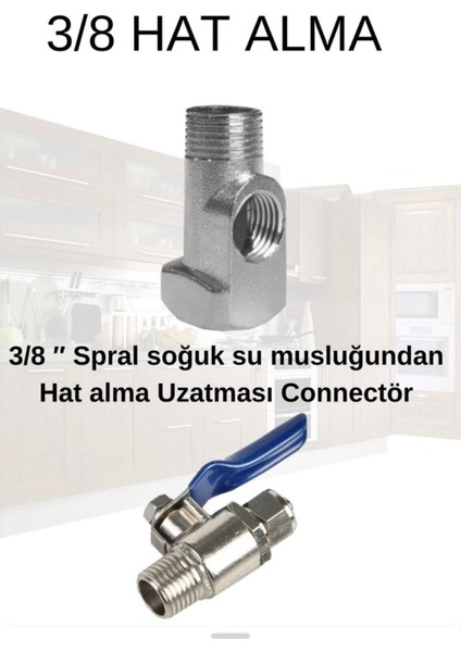 Su Arıtma Hat Alma Aparatı ve Küresel Vanası 3/8
