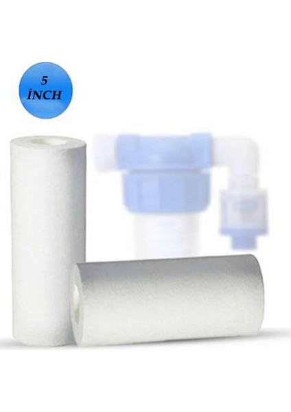 Daire Bina Girişi 5 Inch 1 Aşama Yedek Filtre Seti Toz Tortu Tutucu (1 Mikron Sediment Filtre)