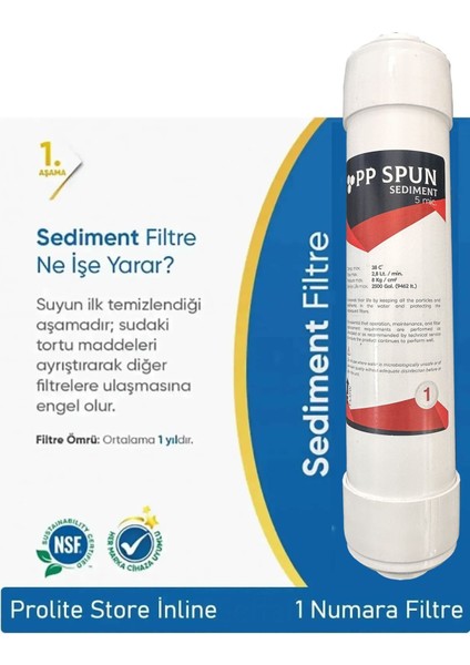 Inline Kapalı Kasa Su Arıtma Cihazlarına Uyumlu 6'lı 10 Aşama Filtre modelleri