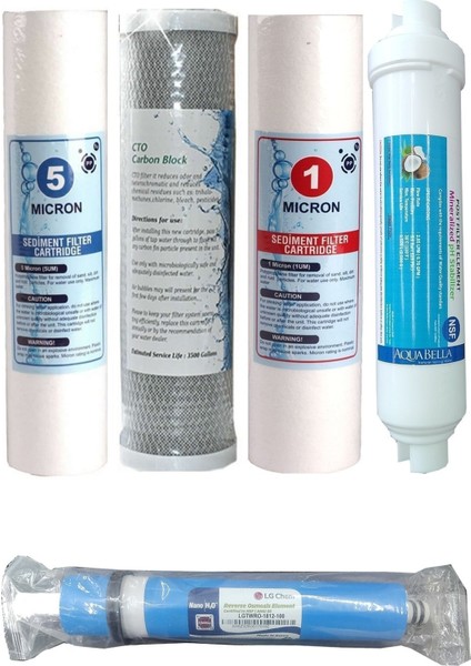 Reverse Osmosis Açık Kasa Su Arıtma 5'li Filtre Seti