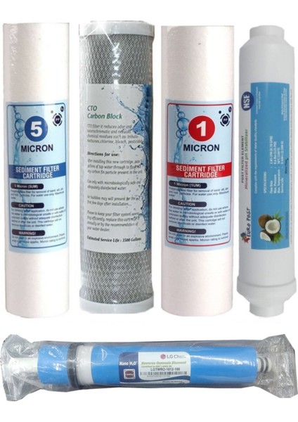 Reverse Osmosis Açık Su Arıtma Cihazı 5'li Filtre Seti 80 Gpd Membranlı