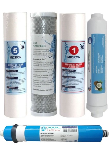 Reverse Osmosis Açık Su Arıtma Cihazı 5'li Filtre Seti 80 Gpd Membranlı modelleri