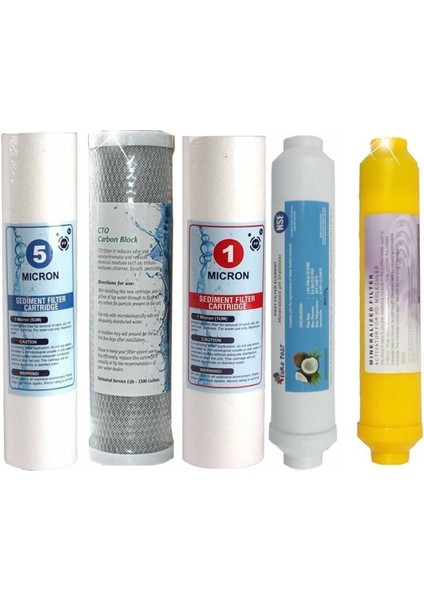 Reverse Osmosis Tüm Açık Su Arıtma Cihazı Yıllık Bakım Seti Mineralli Set