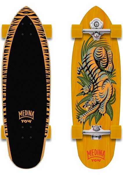 33 Medina Bengal Surfskate Tiger Desenli Yüksek Performanslı Kaykay İspanya Üretimi