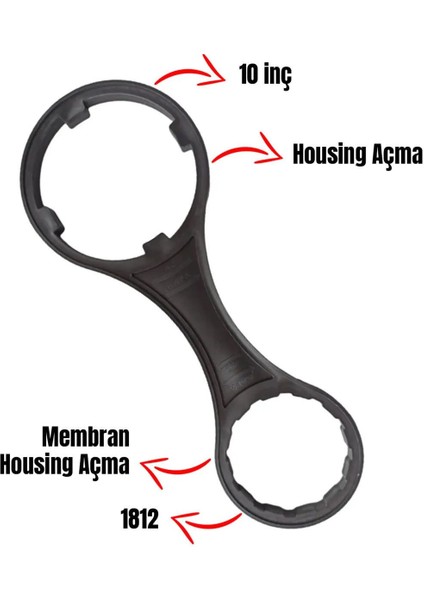 Su Arıtma Cihazları İçin Filtre Kabı ve Membran Kabı Açma Anahtarı Abs Kırılmaz Seri