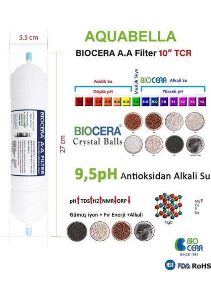 Amerikan Filtreli Su Arıtma Cihazı Biocera Nsf Onaylı fiyatları