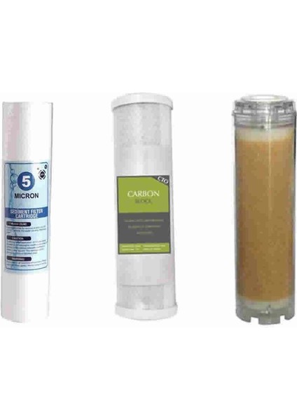 Üçlü Su Filtresi Daire ve Bina Girişi İçin Üçlü Yedek Filtre Seti