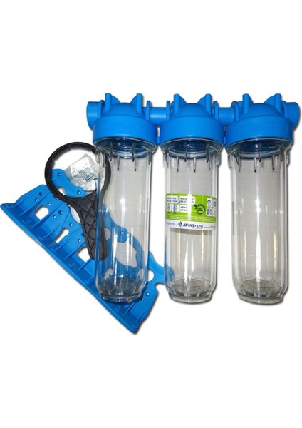 3/4" 10" Daire Girişi 3'lü Filtre Kabı 3'lü Filtre Seti modelleri