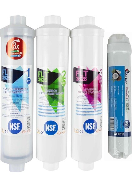 Su Arıtma Cihazı Filtresi Nsf Onaylı 8'li Aquaturco Membranlı Set 100 Gpd modelleri