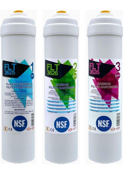 Su Arıtma Cihazı Filtresi Nsf Onaylı 6'li Aquaturco Membranlı Set 100 Gpd fiyatları