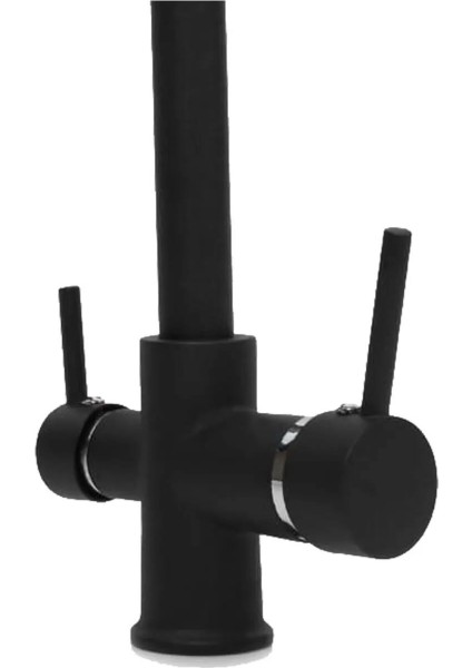 Lüx Arıtmalı Mutfak 3 Yollu Siyah Lüx Evye Batarya Musluk Siyah indirimleri