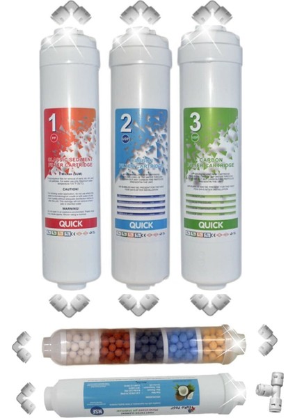 10 Aşamalı Membransız Su Arıtma Cihazı Filtresi 5'li Set