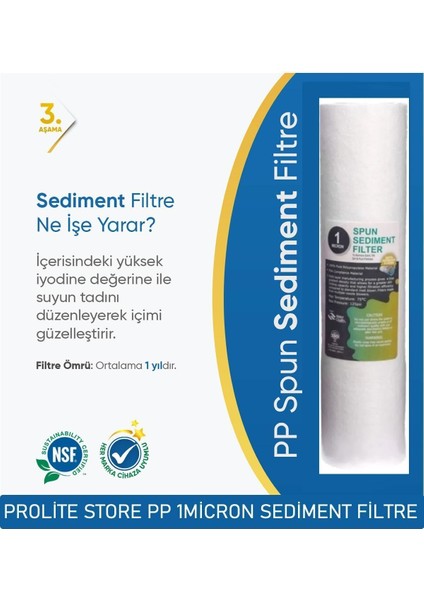 Su Arıtma Cihazı Ön 3'lü Filtre Set 5mikron Cto 1micron fiyatları