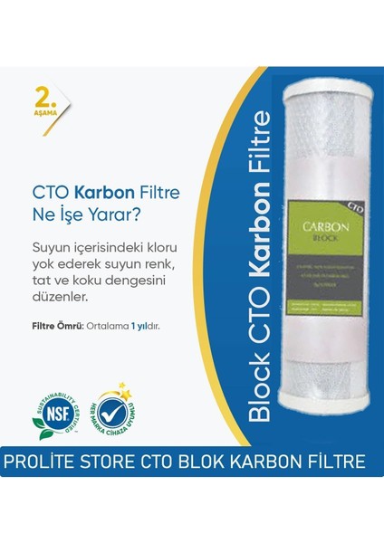 Su Arıtma Cihazı Ön 3'lü Filtre Set 5mikron Cto 1micron modelleri