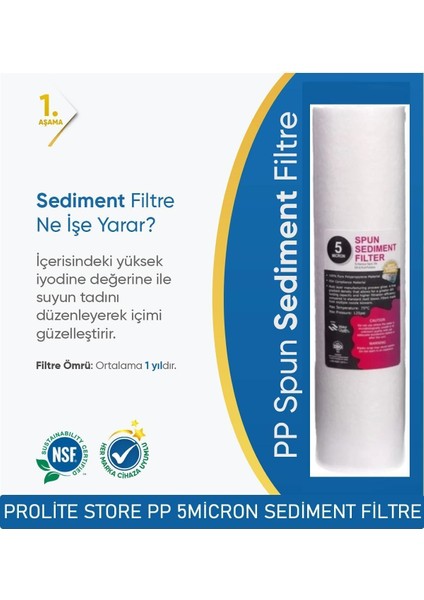 Su Arıtma Cihazı Ön 3'lü Filtre Set 5mikron Cto 1micron fırsatları