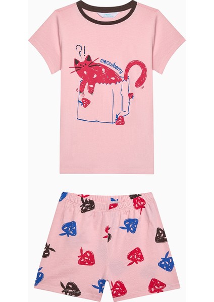 Kız Çocuk Meowberry Çok Renkli 2li Pijama Takımı