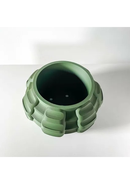 Bombeli Tasarımlı Modern Yeşil Vazo